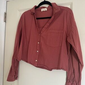 Love Notes Dusty Rose Button Down Shirt